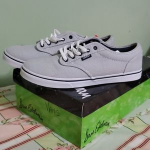 VANS Black and White Pin Strip Sneakers sz 7